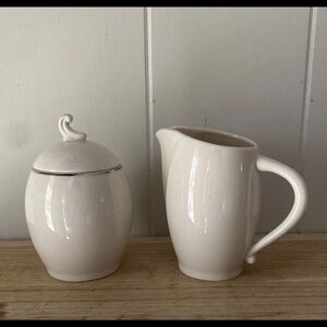 Royal Doulton White Creamer and Sugar Set